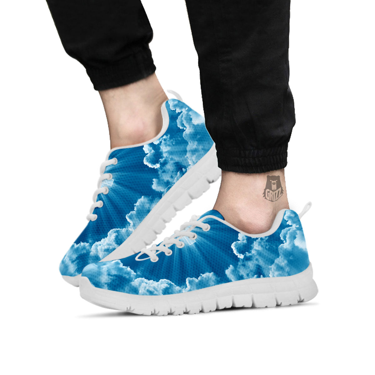 Christian Holy Cross Shiny Print White Sneaker-grizzshop