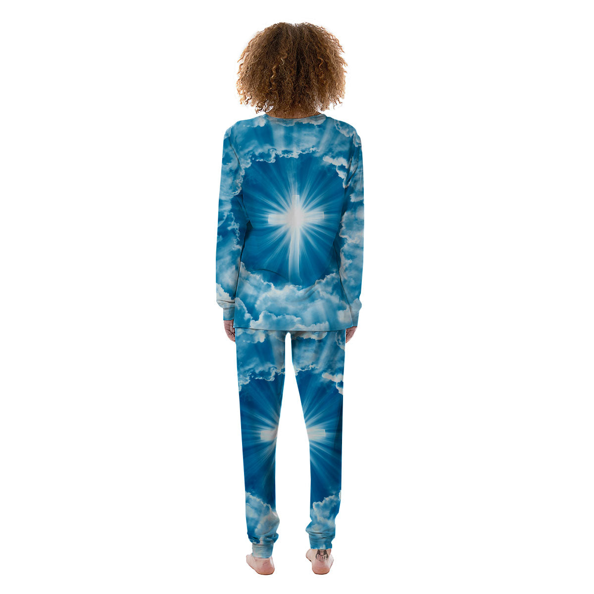 Christian Holy Cross Shiny Print Women's Pajamas-grizzshop