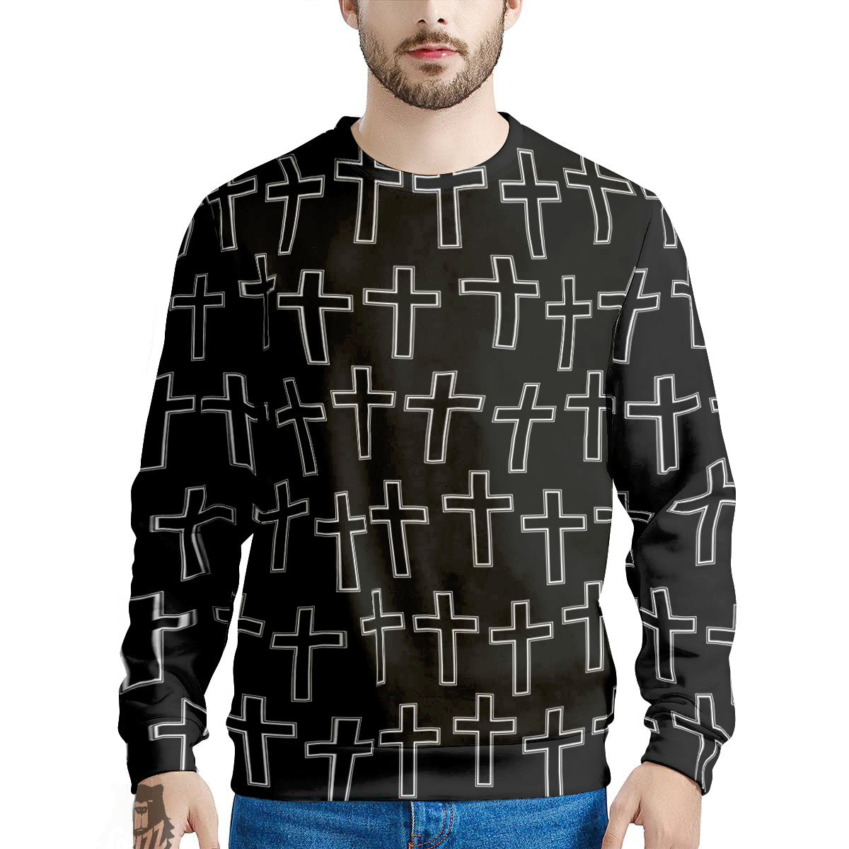 Christian Orthodox Print Pattern Men's Sweatshirt-grizzshop