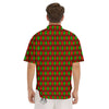 Christmas Argyle Red And Green Print Men's Short Sleeve Shirts-grizzshop