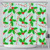 Christmas Candy Cane Pattern Print Bathroom Shower Curtain-grizzshop