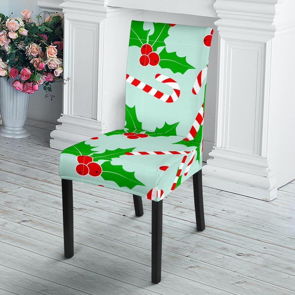 Christmas Candy Cane Pattern Print Chair Cover-grizzshop