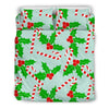 Christmas Candy Cane Pattern Print Duvet Cover Bedding Set-grizzshop