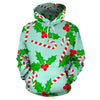 Christmas Candy Cane Pattern Print Men Women Pullover Hoodie-grizzshop