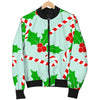 Christmas Candy Cane Pattern Print Men's Bomber Jacket-grizzshop