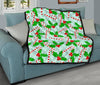 Christmas Candy Cane Pattern Print Quilt-grizzshop