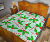 Christmas Candy Cane Pattern Print Quilt-grizzshop