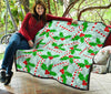 Christmas Candy Cane Pattern Print Quilt-grizzshop