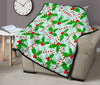 Christmas Candy Cane Pattern Print Quilt-grizzshop