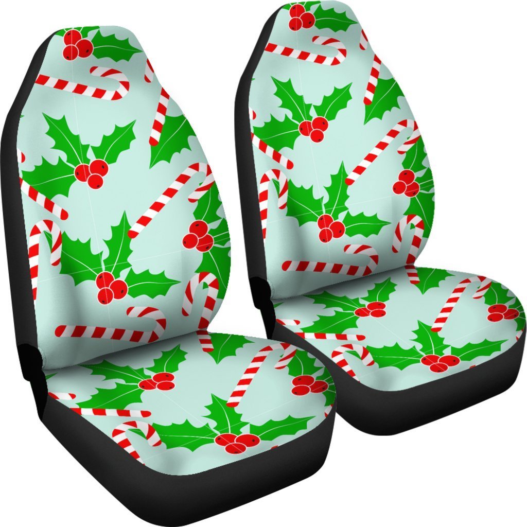 Christmas Candy Cane Pattern Print Universal Fit Car Seat Covers-grizzshop