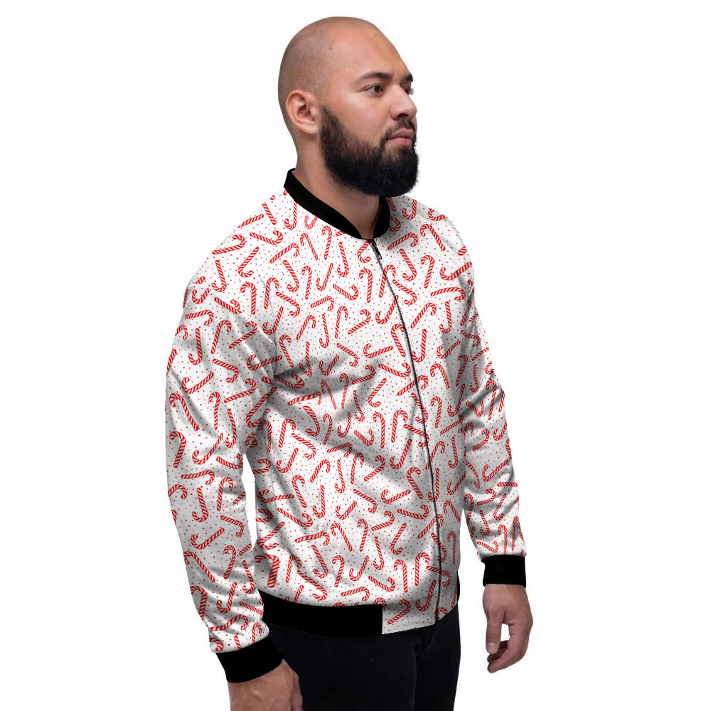 Christmas Candy Print Pattern Men's Bomber Jacket-grizzshop