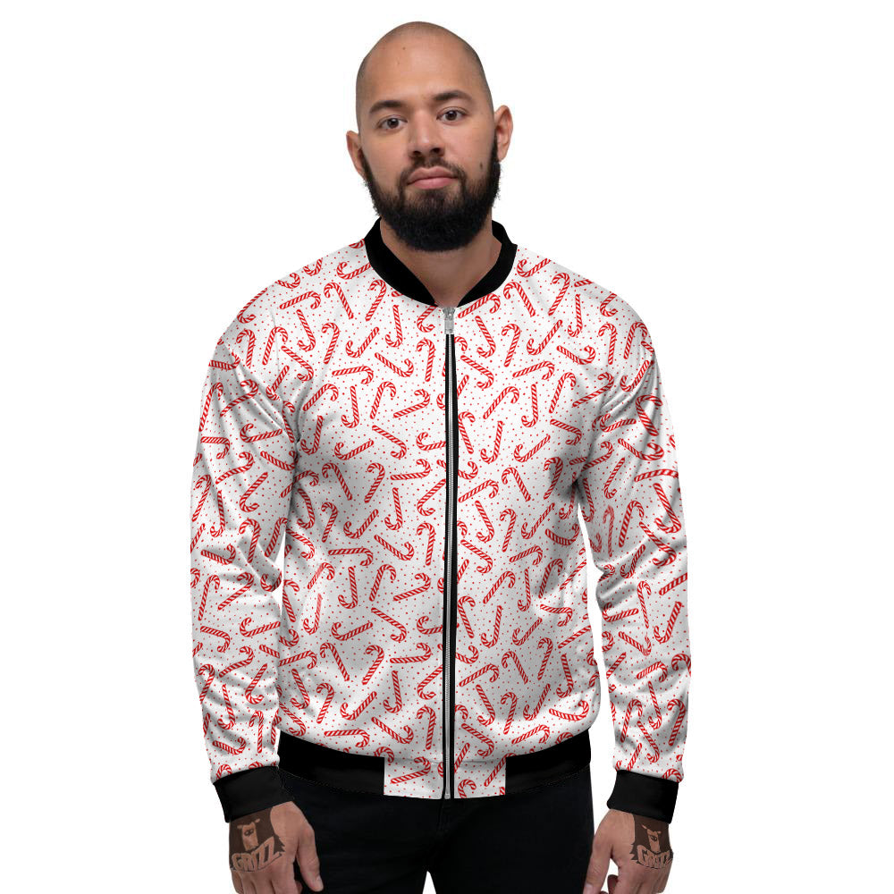 Christmas Candy Print Pattern Men's Bomber Jacket-grizzshop
