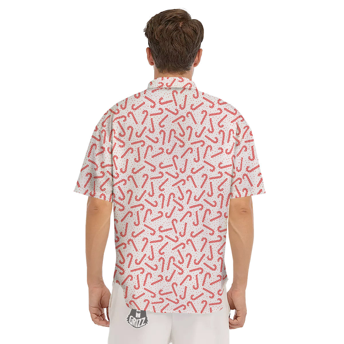 Christmas Candy Print Pattern Men's Short Sleeve Shirts-grizzshop