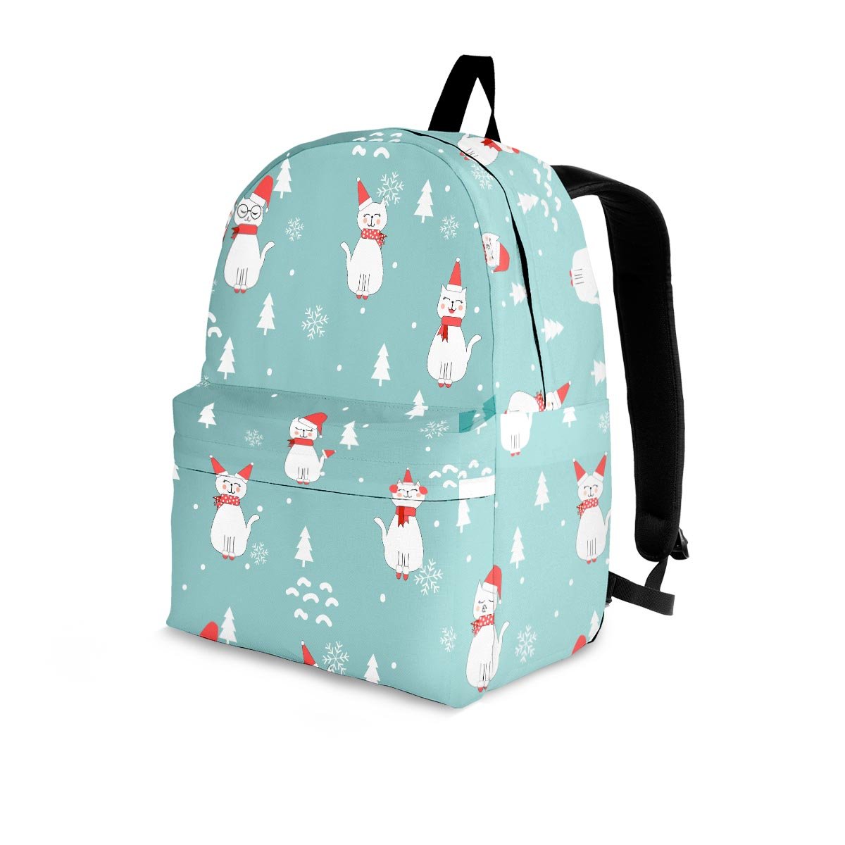 Christmas Cat Print Backpack-grizzshop