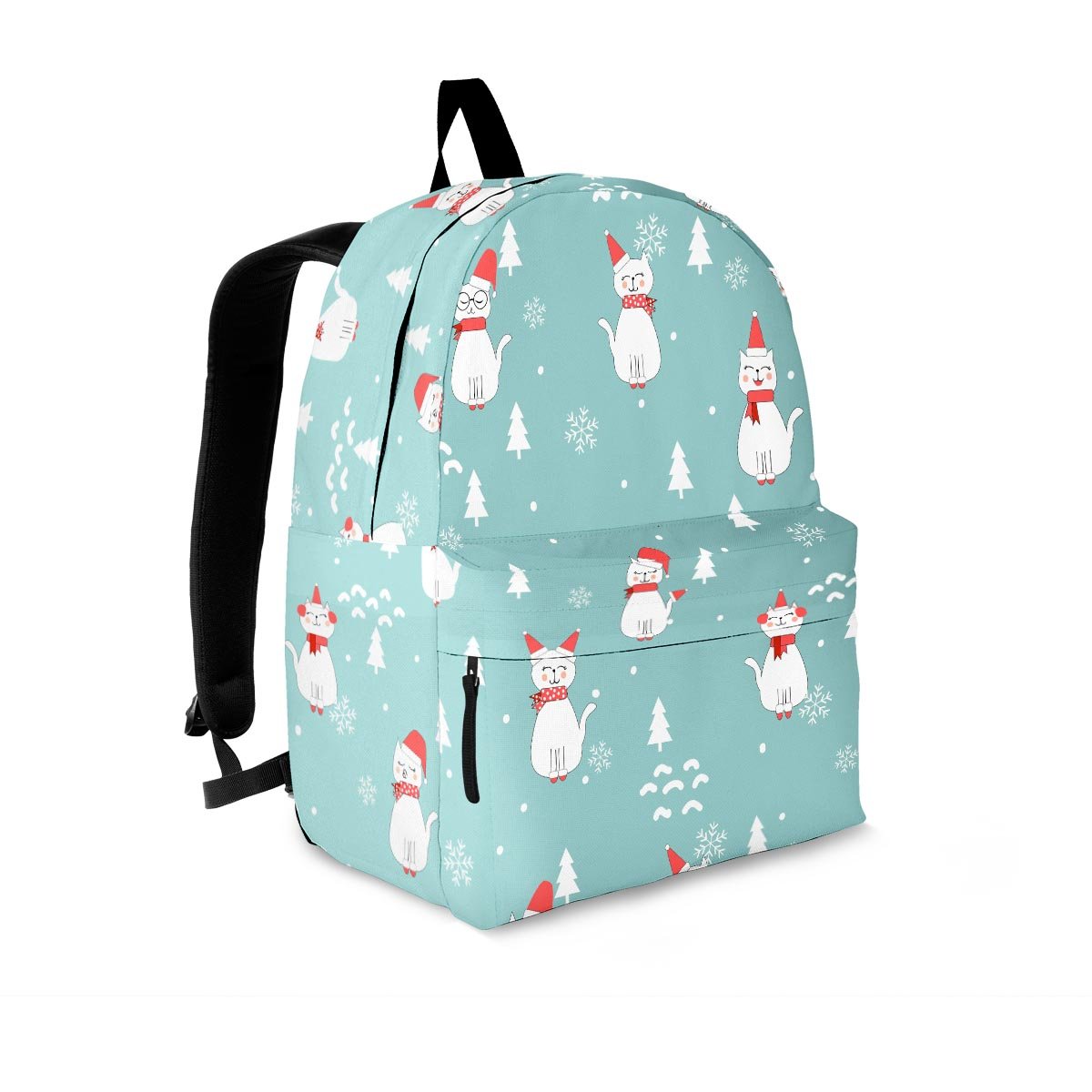 Christmas Cat Print Backpack-grizzshop