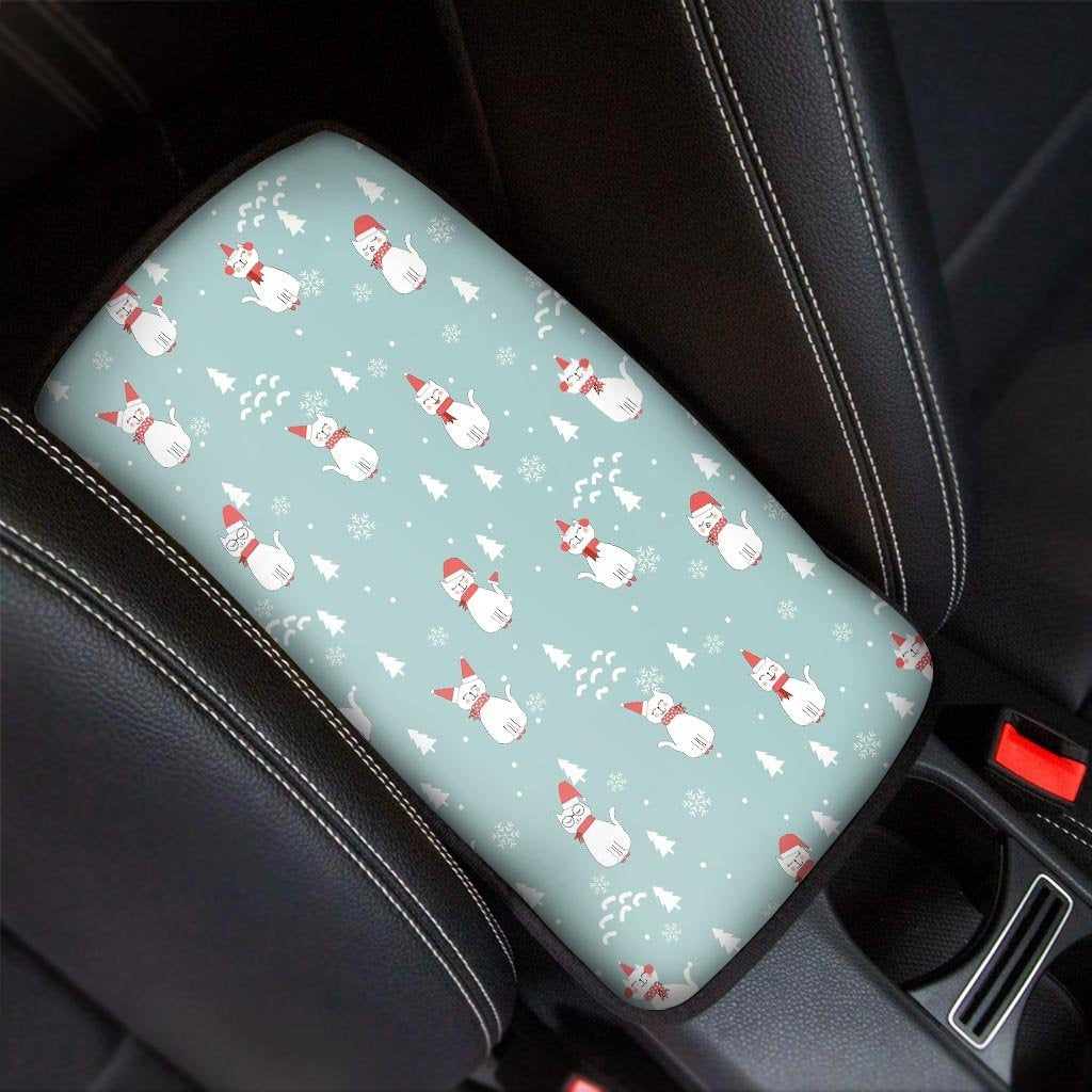 Christmas Cat Print Car Console Cover-grizzshop