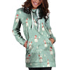 Christmas Cat Print Hoodie Dress-grizzshop