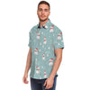 Christmas Cat Print Men's Short Sleeve Shirt-grizzshop