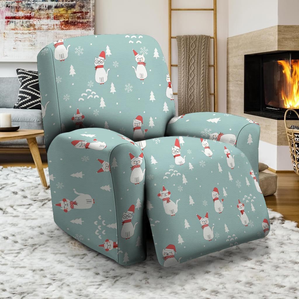 Christmas Cat Print Recliner Cover-grizzshop