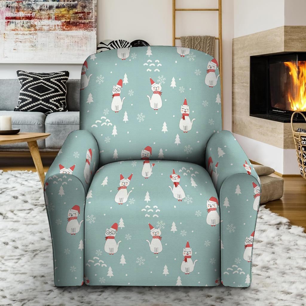 Christmas Cat Print Recliner Cover-grizzshop