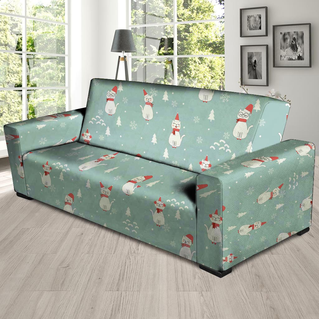 Christmas Cat Print Sofa Cover-grizzshop