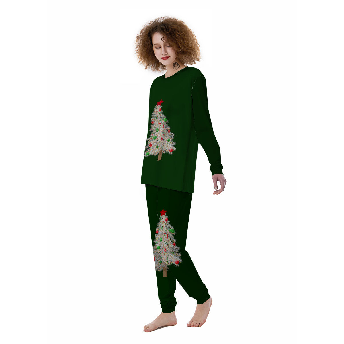 Christmas Decorated Tree Print Women's Pajamas-grizzshop