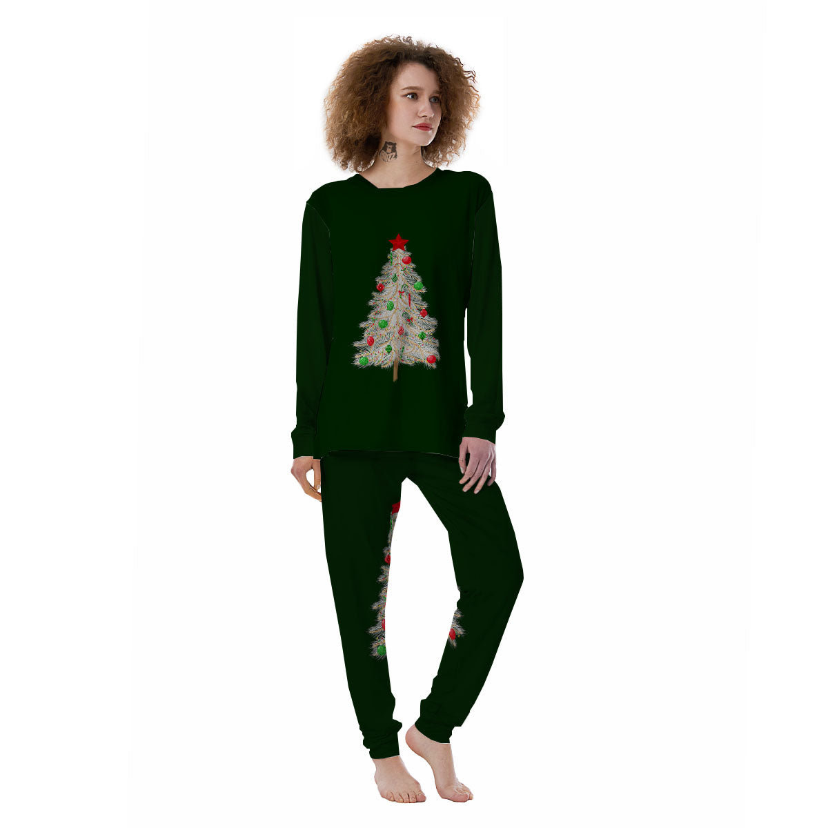 Christmas Decorated Tree Print Women's Pajamas-grizzshop