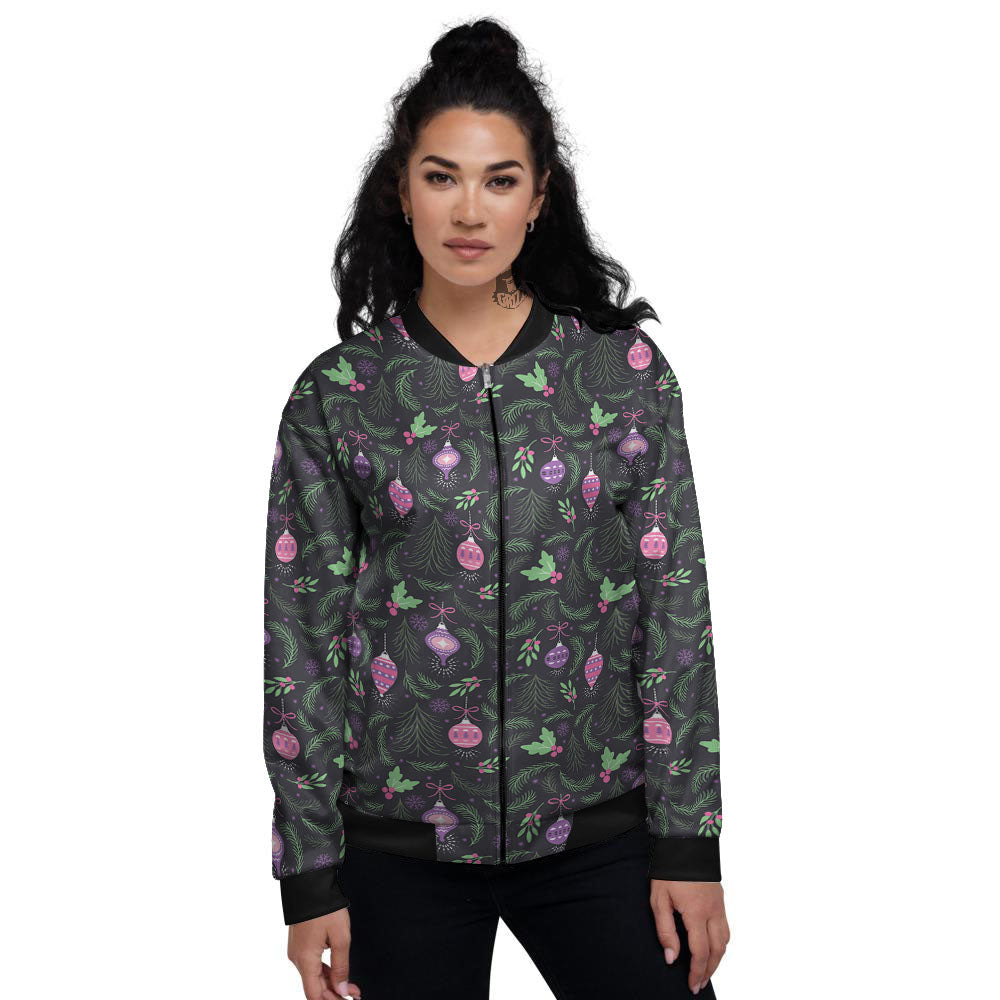 Christmas Decoration Print Pattern Women's Bomber Jacket-grizzshop