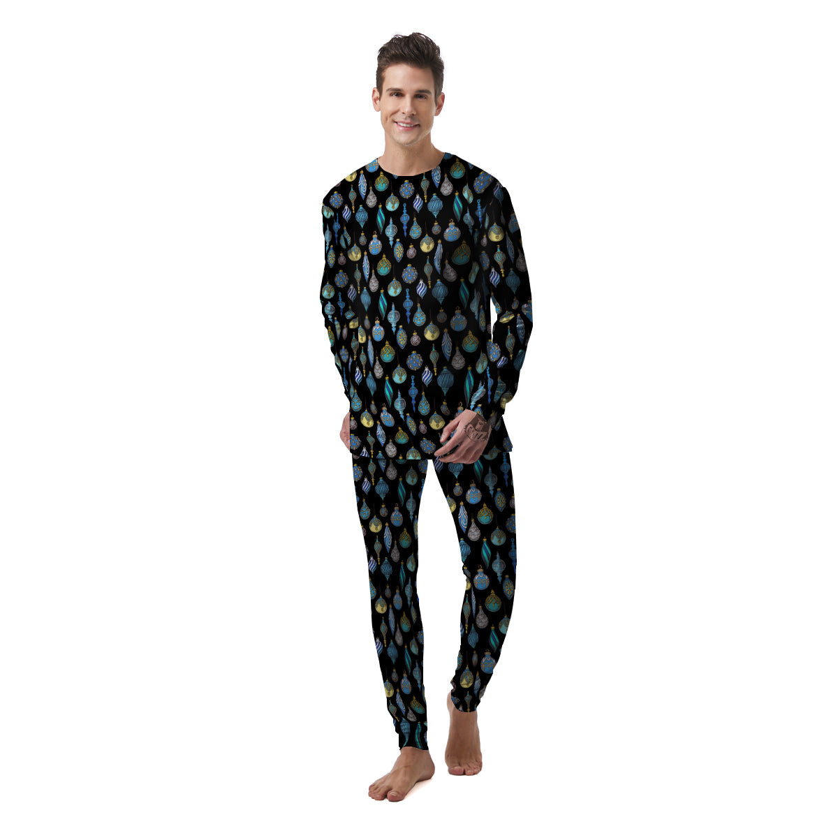 Christmas Decorations Drawing Print Pattern Men's Pajamas-grizzshop