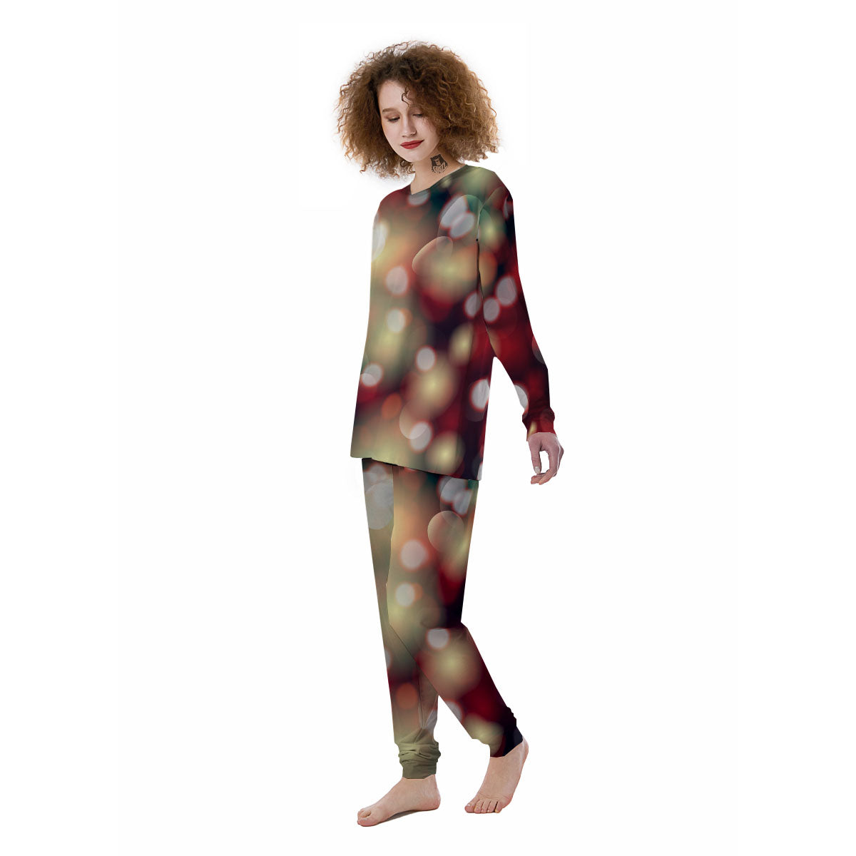 Christmas Defocused Lights Print Women's Pajamas-grizzshop
