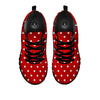 Christmas Dots White And Red Print Black Sneaker-grizzshop