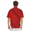 Christmas Dots White And Red Print Men's Short Sleeve Shirts-grizzshop