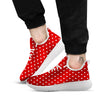 Christmas Dots White And Red Print White Athletic Shoes-grizzshop