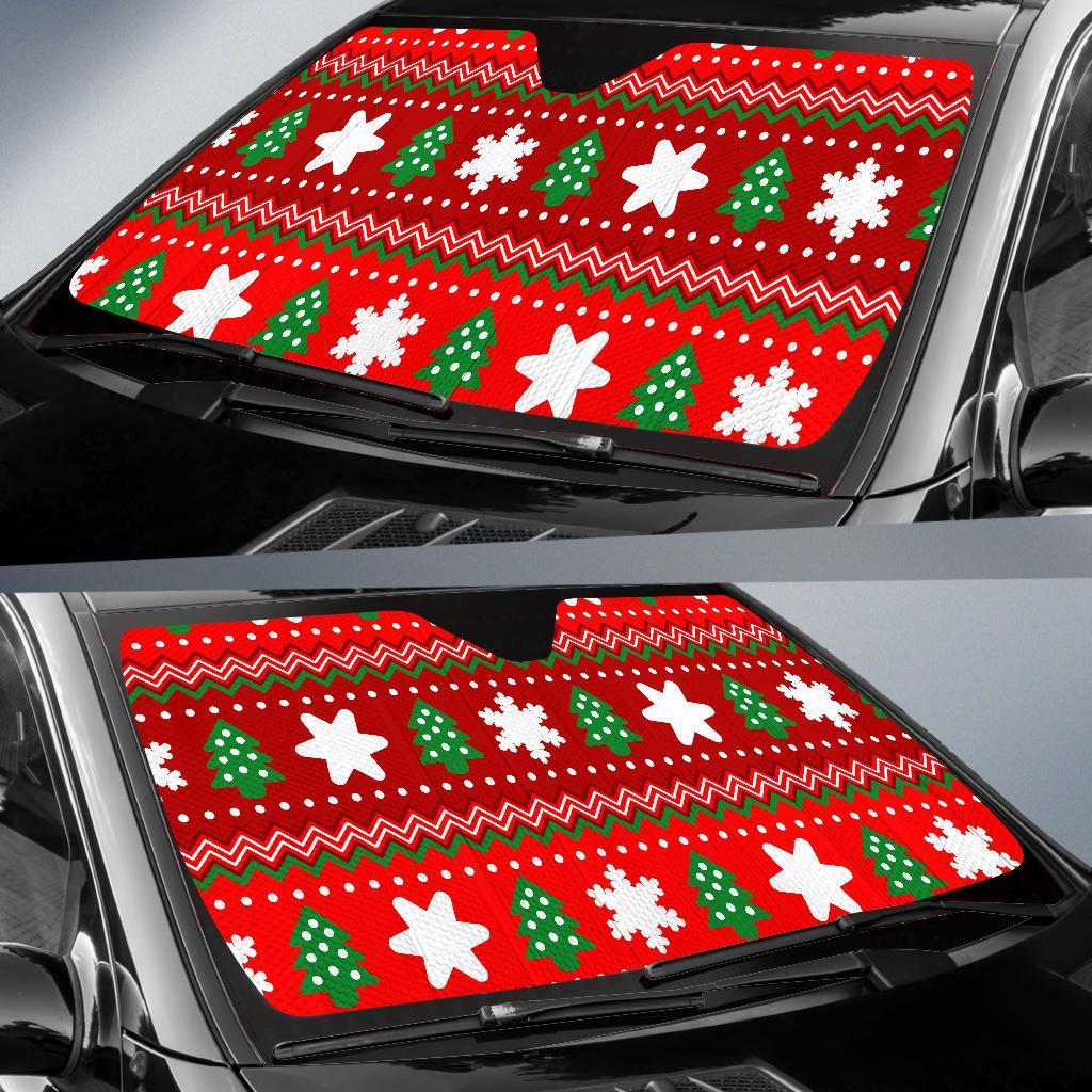 Christmas Pattern Print Car Sun Shade-grizzshop
