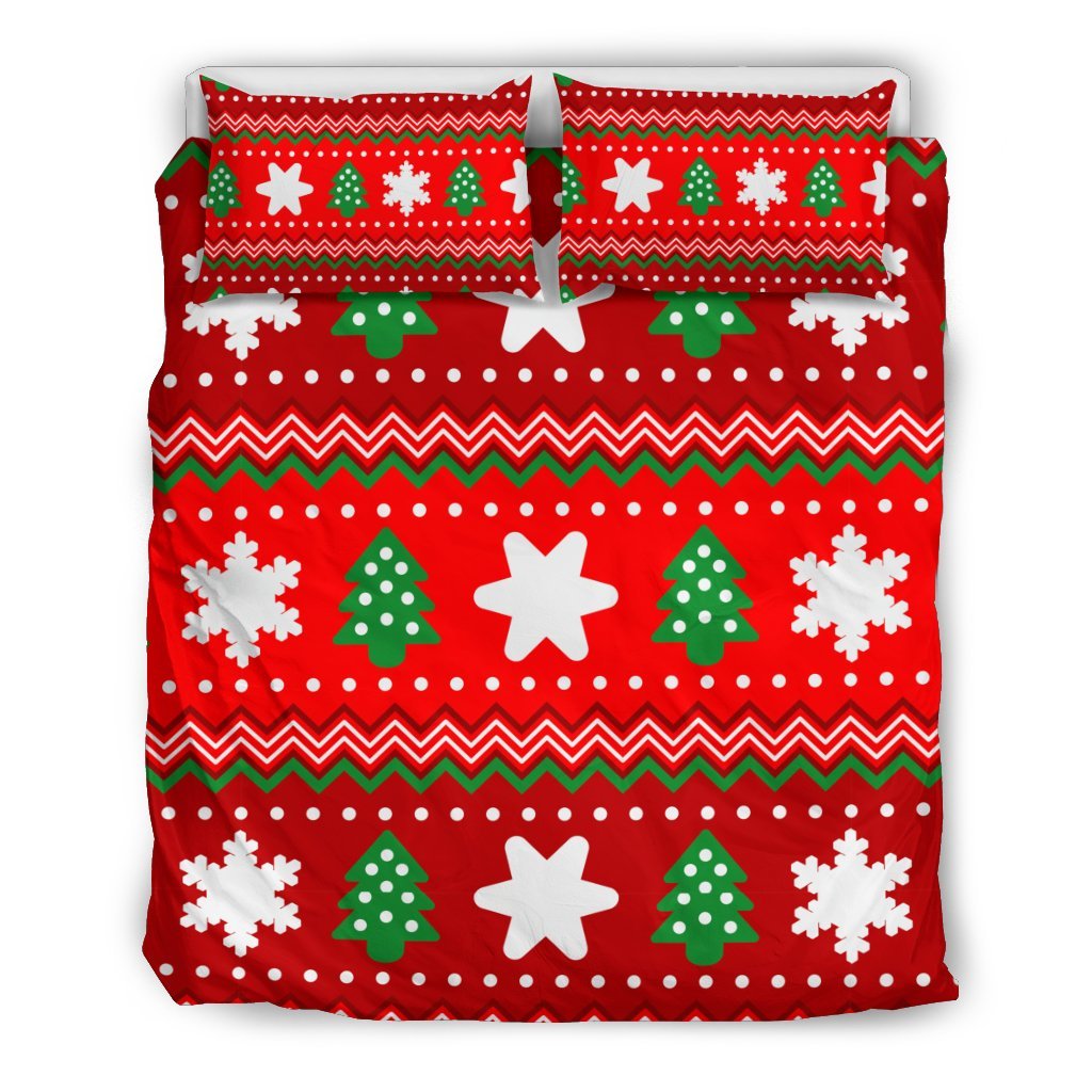 Christmas Pattern Print Duvet Cover Bedding Set-grizzshop