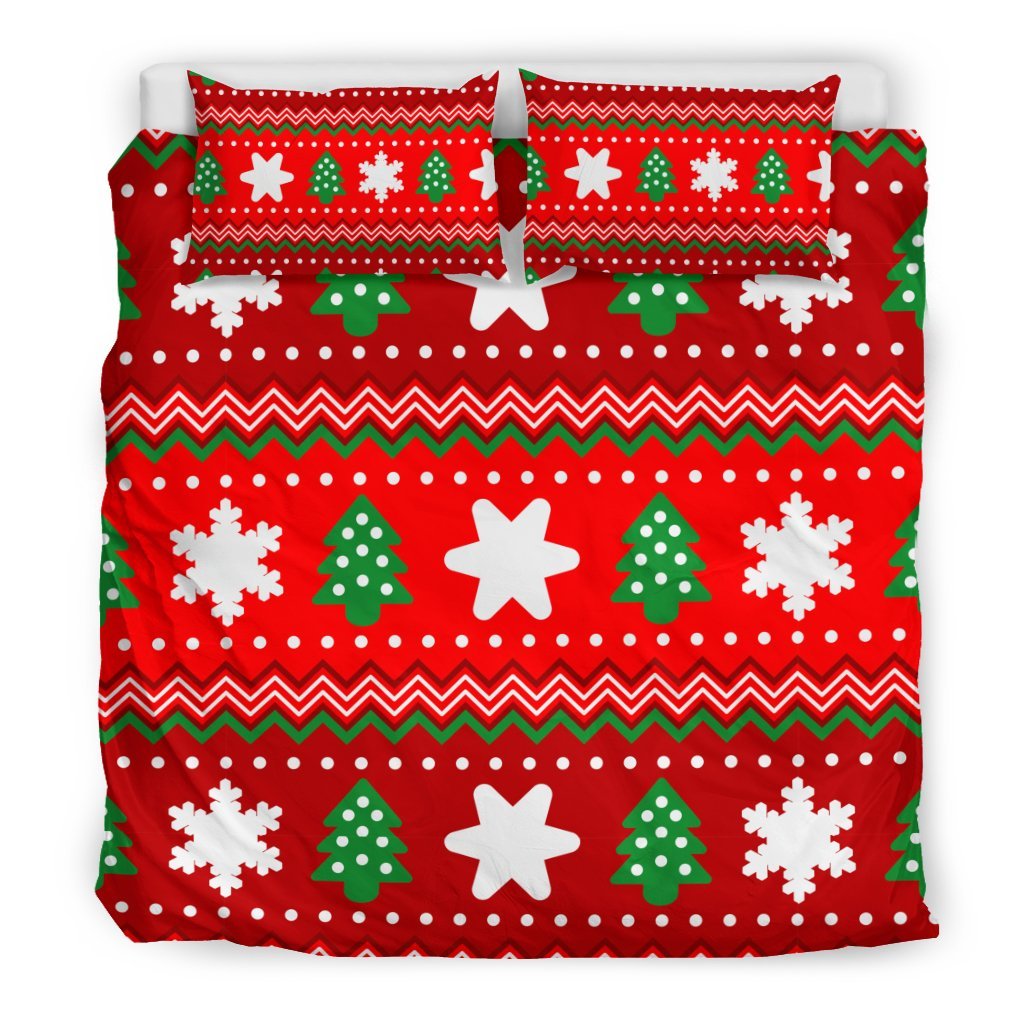 Christmas Pattern Print Duvet Cover Bedding Set-grizzshop