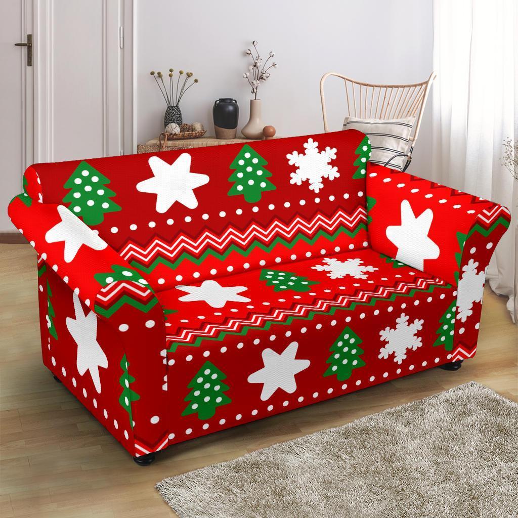 Christmas Pattern Print Loveseat Cover-grizzshop