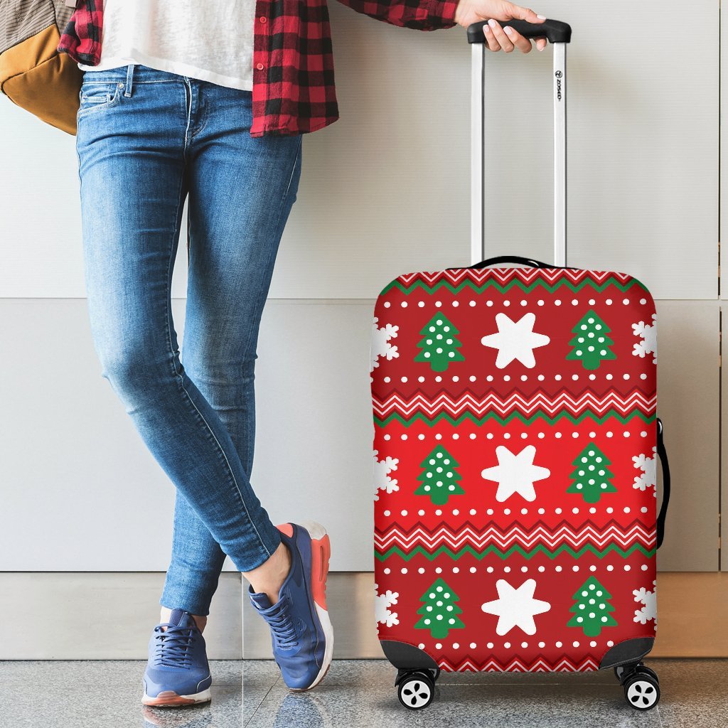 Christmas Pattern Print Luggage Cover Protector-grizzshop