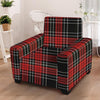 Christmas Red Plaid Scottish Armchair Cover-grizzshop