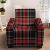 Christmas Red Plaid Scottish Armchair Cover-grizzshop