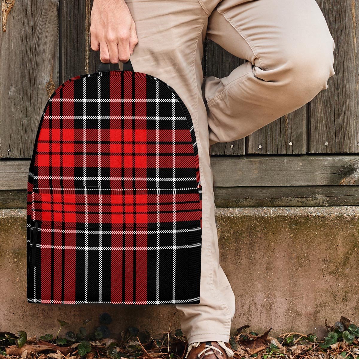 Christmas Red Plaid Scottish Backpack-grizzshop