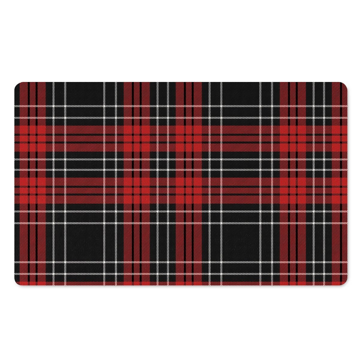 Christmas Red Plaid Scottish Door Mat-grizzshop