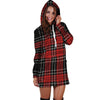 Christmas Red Plaid Scottish Hoodie Dress-grizzshop