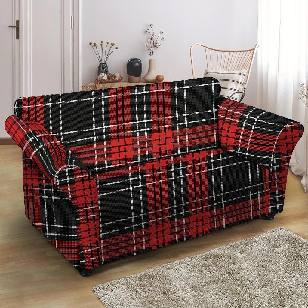 Christmas Red Plaid Scottish Loveseat Cover-grizzshop