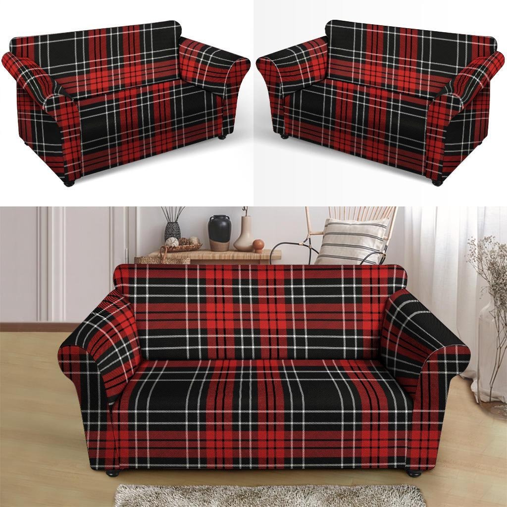 Christmas Red Plaid Scottish Loveseat Cover-grizzshop