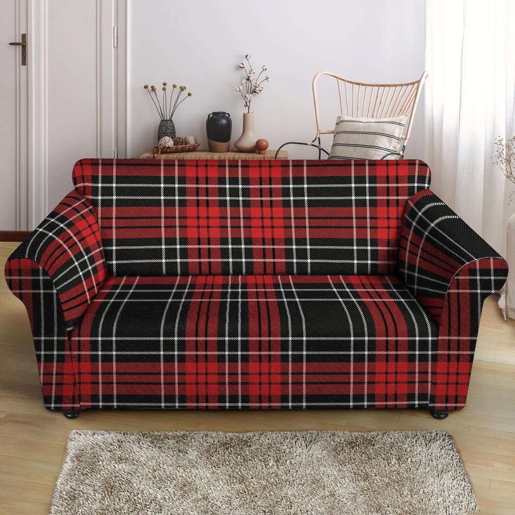 Christmas Red Plaid Scottish Loveseat Cover-grizzshop