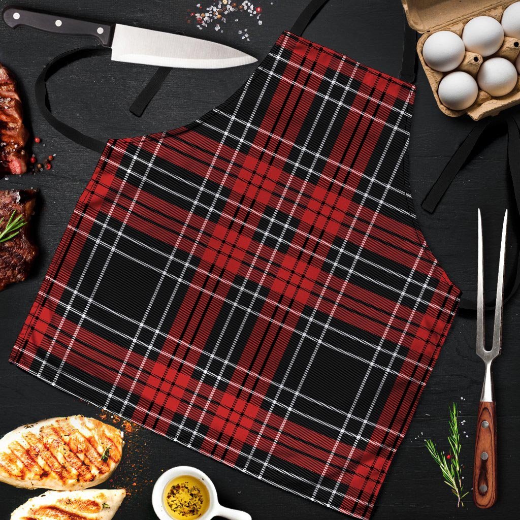 Christmas Red Plaid Scottish Men's Apron-grizzshop