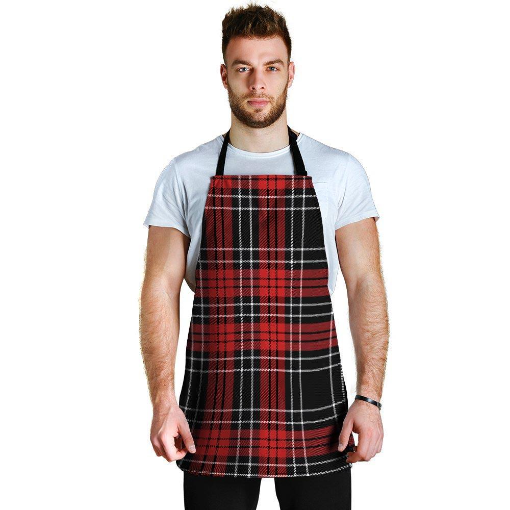 Christmas Red Plaid Scottish Men's Apron-grizzshop