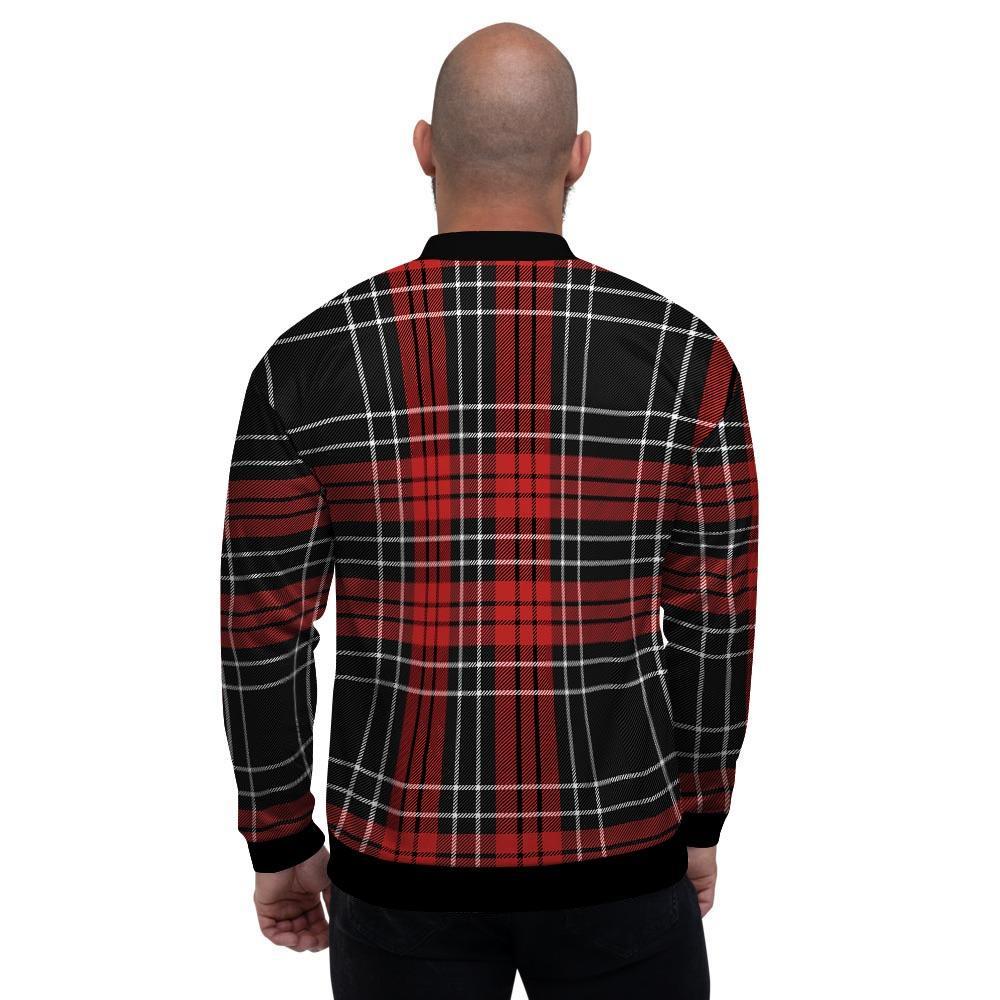 Christmas Red Plaid Scottish Men's Bomber Jacket-grizzshop