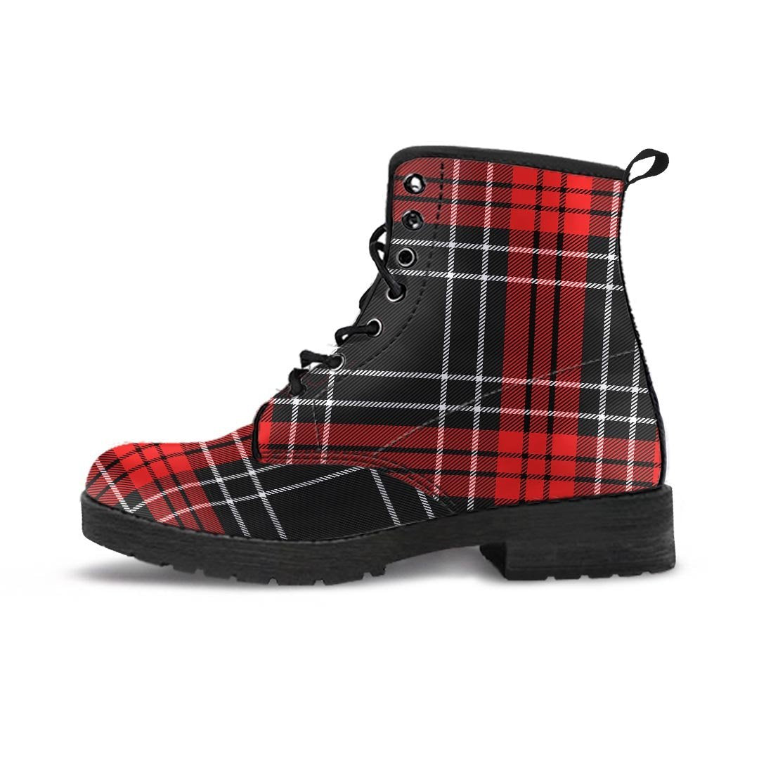 Christmas Red Plaid Scottish Men's Boots-grizzshop